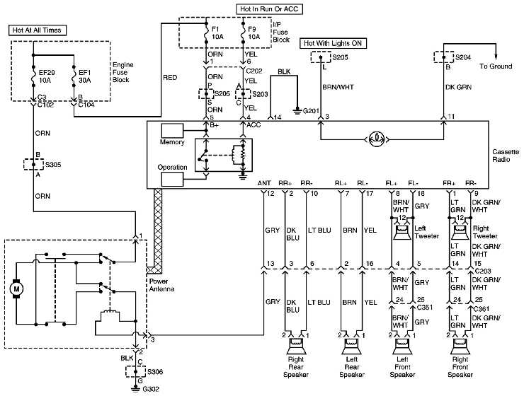 system audio leganza, schemat i opis kabli radia daewoo leganza